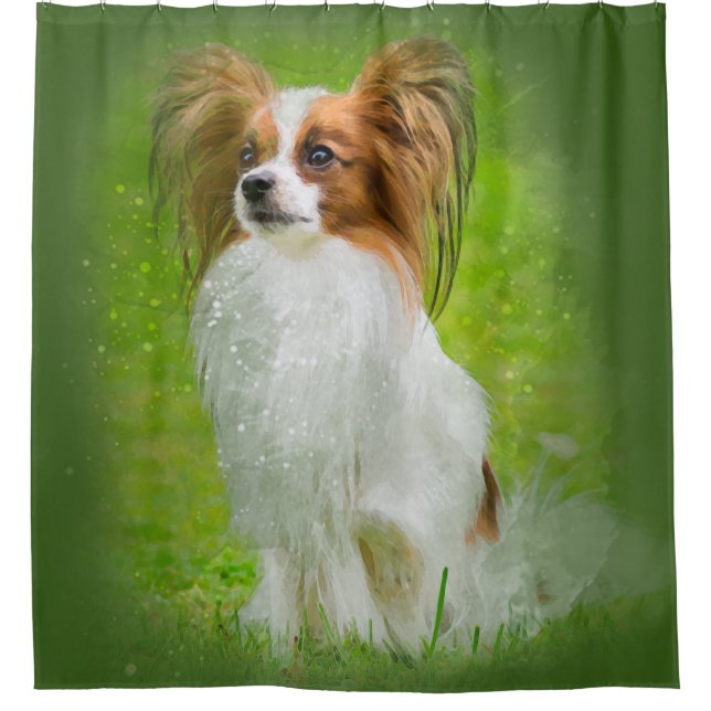 papillon,papilon,papillon dogs,papillon dog,  shower curtain (Front)