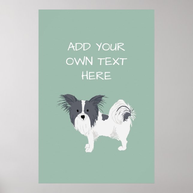Papillon Personalised Dog Name Poster (Front)