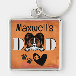 Papillon Personalised Peeking  Key Ring