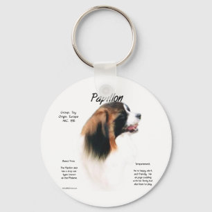 Papillon (Phalene) History Design Key Ring