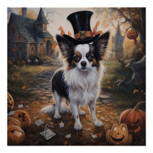 Papillon Pumpkins Halloween Scary  Poster