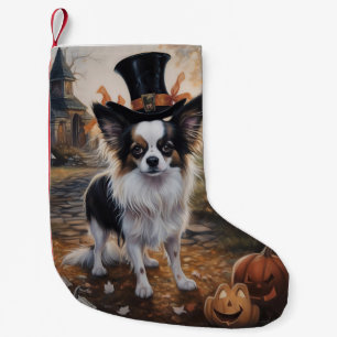 Papillon Pumpkins Halloween Scary  Small Christmas Stocking
