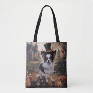 Papillon Pumpkins Halloween Scary Tote Bag