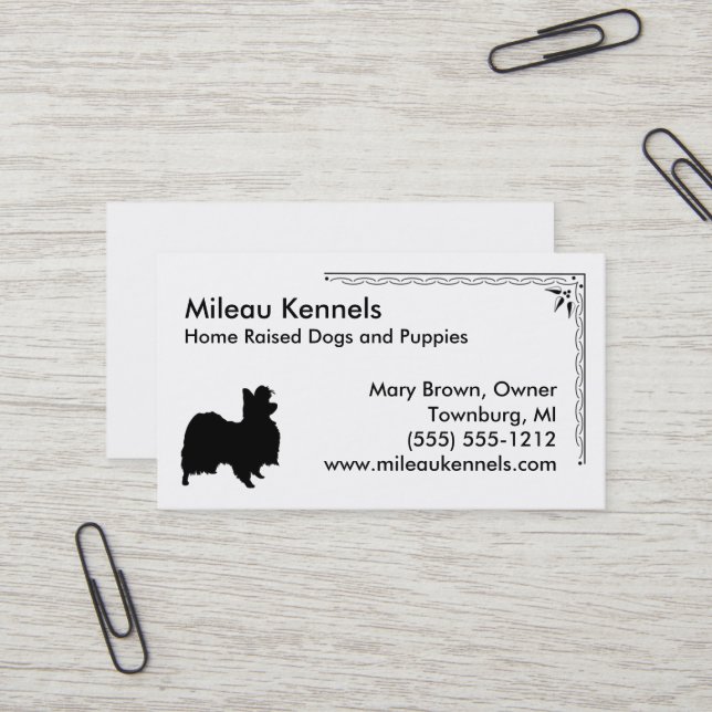 Papillon Silhouette Business Card (Front/Back In Situ)