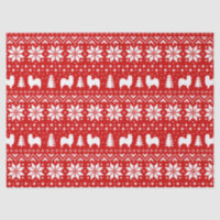 Papillon Silhouettes Christmas Pattern Red