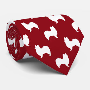 Papillon Silhouettes Pattern Red Tie