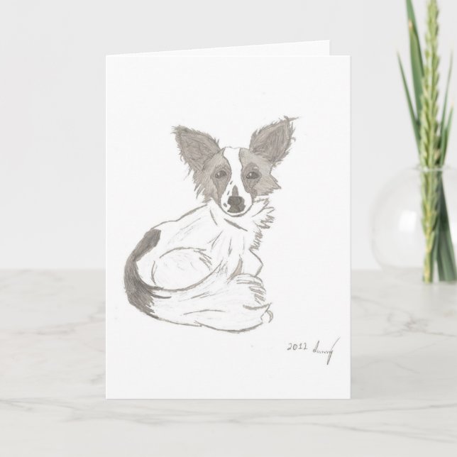 Papillon Sketch Greeting Card (Front)