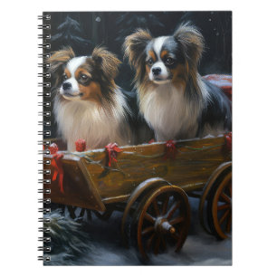 Papillon Snowy Sleigh Christmas Decor Notebook