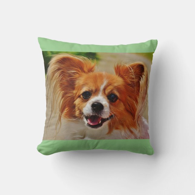 Papillon throw pillow. cushion (Front)