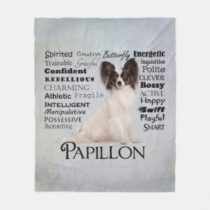 Papillon Traits Fleece Blanket