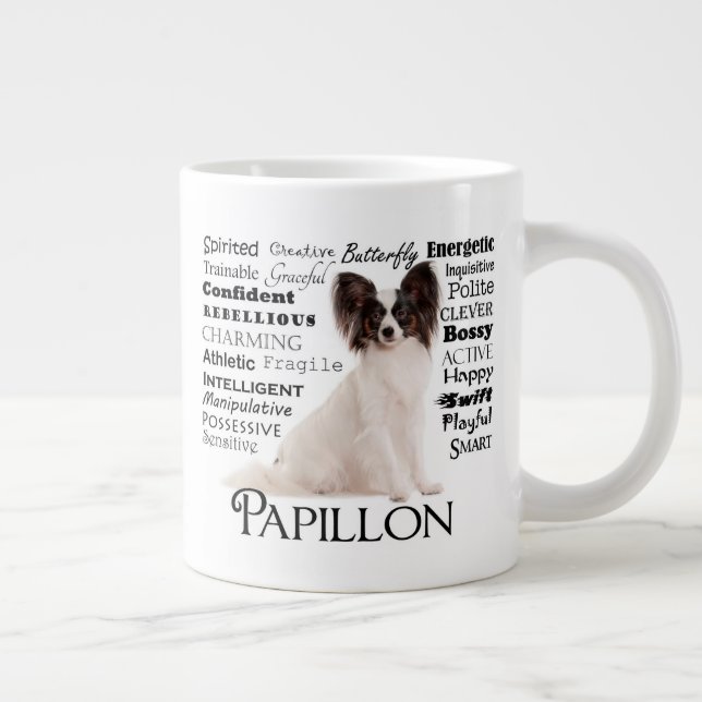 Papillon Traits Jumbo Mug (Right)