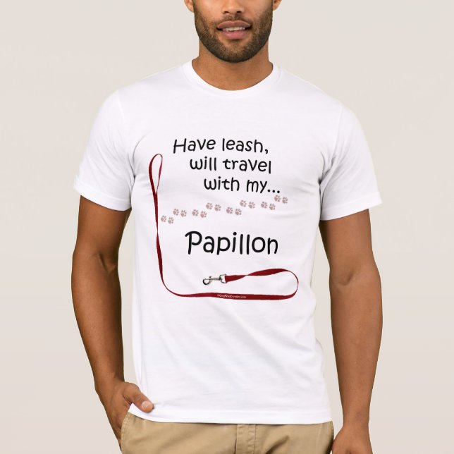 Papillon Travel Leash T-Shirt (Front)