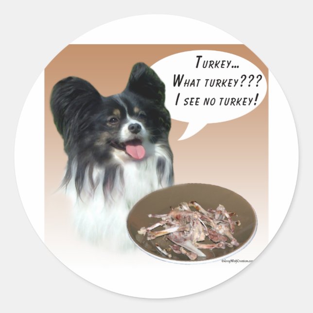 Papillon Turkey Classic Round Sticker (Front)