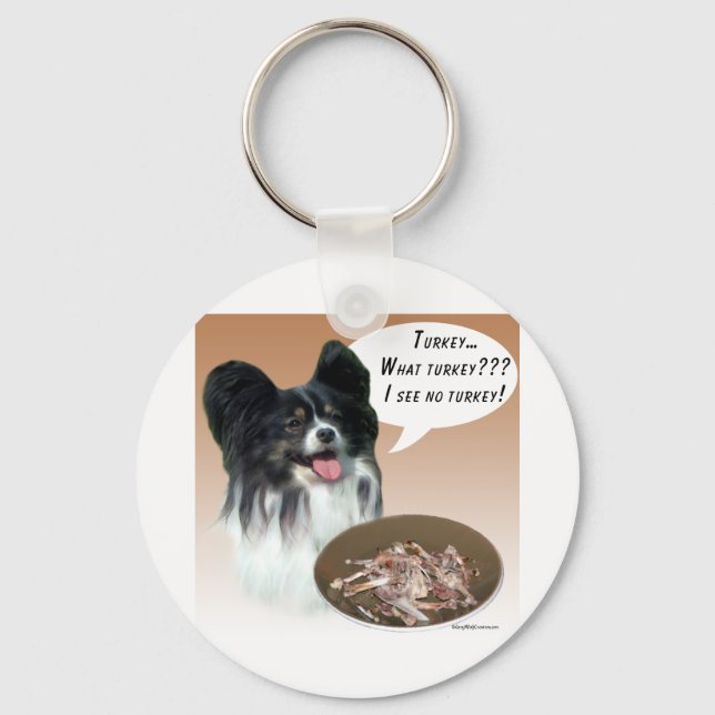 Papillon Turkey Key Ring (Front)