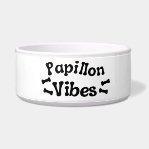 Papillon Vibes Ceramic Dog Bowl
