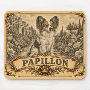 Papillon, Vintage Heritage Dog Mouse Pad