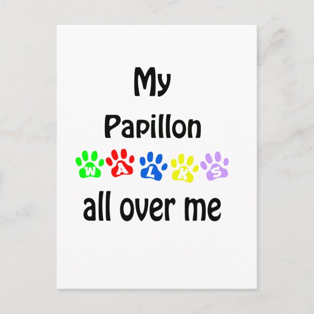 Papillon Walks Design Postcard (Front)