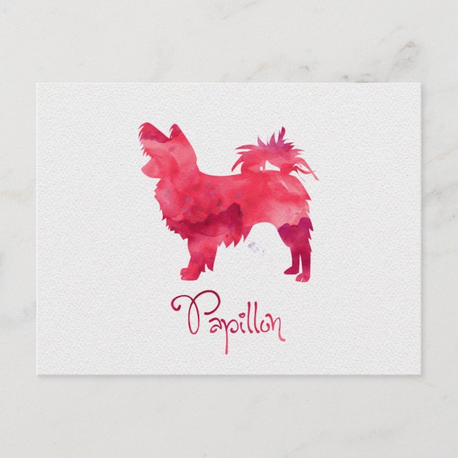 Papillon Watercolor Design Postcard (Front)