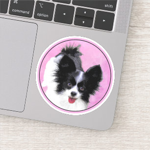Papillon (White and Black) Painting - Dog Art