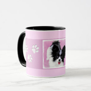 Papillon (White and Black) Painting - Dog Art Mug