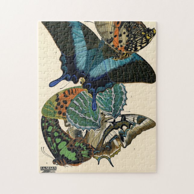 Papillons, Butterflies, Plate No.13 by E. A. Seguy Jigsaw Puzzle (Vertical)