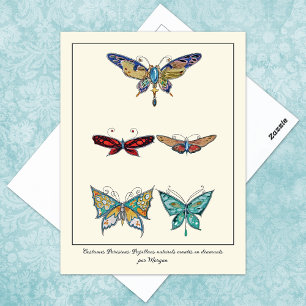 Papillons Jewelled Ornamental Brooches Postcard