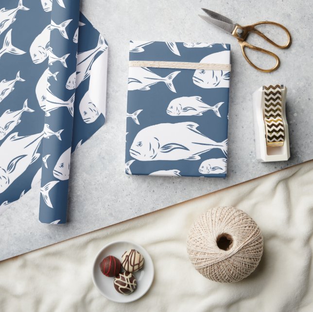Papio and Ulua - Hawaiian fishing Wrapping Paper (Crafts)