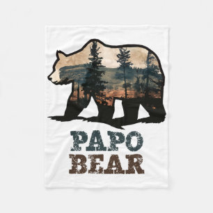 Papo Bear Vintage Retro Funny Fleece Blanket