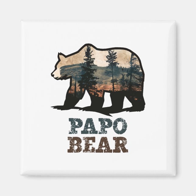 Papo Bear Vintage Retro Funny  Magnet (Front)