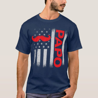 Papo Grandpa US Flag Grandfather Fathers Day  T-Shirt