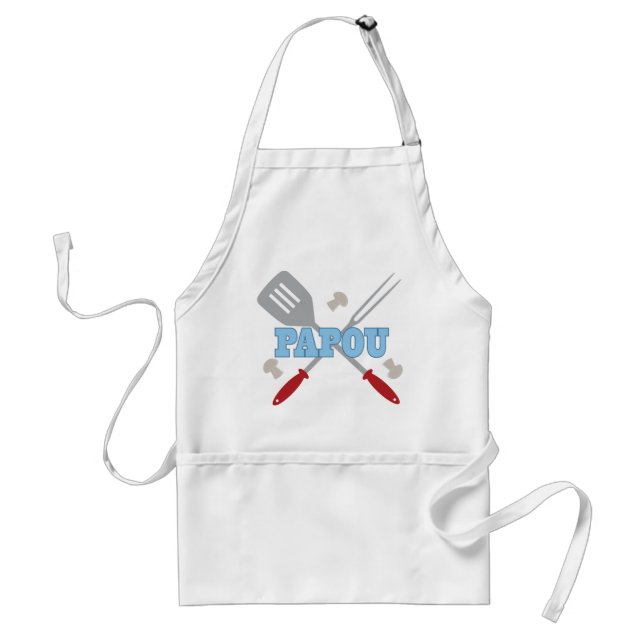 Papou BBQ Grilling Apron Gift (Front)