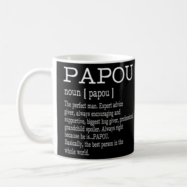 Papou Definition Grandpa Father's Day Gifts - Men  Coffee Mug (Left)