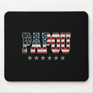 Papou Father's Day American Flag 4th Of July Gift Mouse Pad