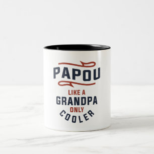 Papou Like a Grandpa Only Cooler Design Two-Tone Coffee Mug