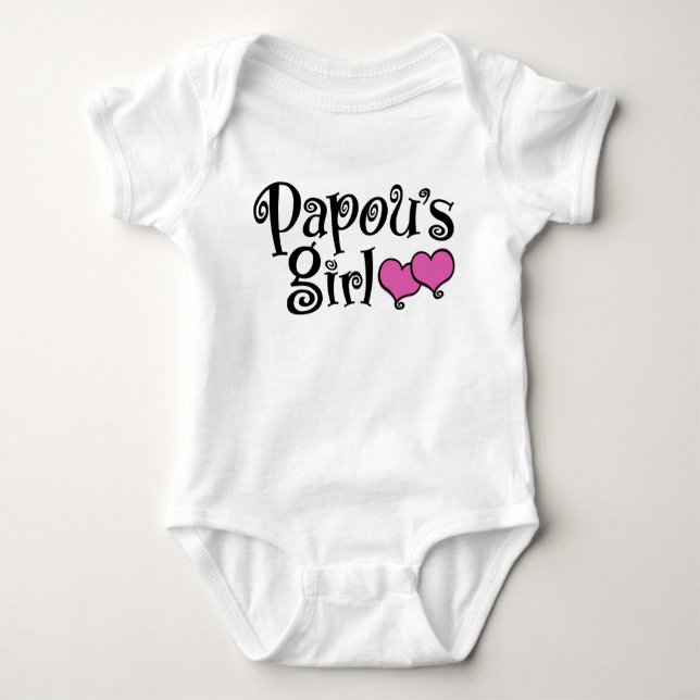 Papou’s Girl Baby Bodysuit (Front)