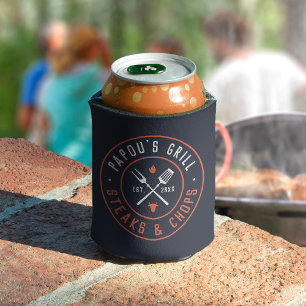 Papou's Grill Personalised Year Established Can Cooler