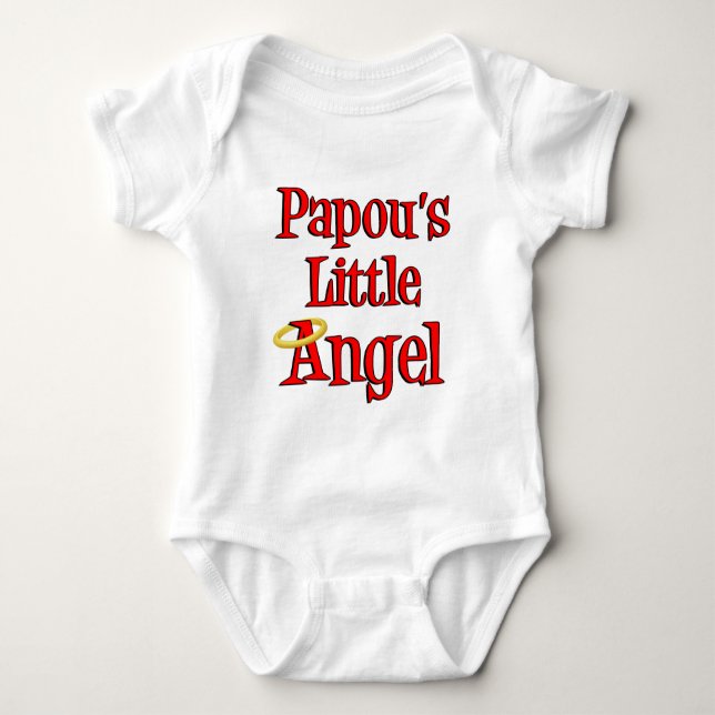 Papou's Little Angel Baby Bodysuit (Front)