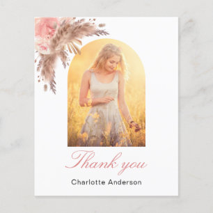 Pappas grass blush pink thank you card