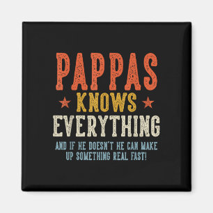 Pappas knows everything father's day retro vintage magnet