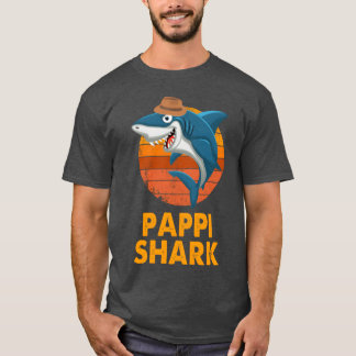 Pappi Shark Papa Grandpa FatherS Day friends T-Shirt