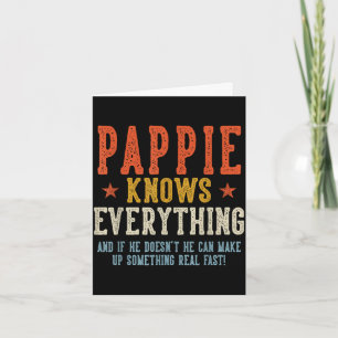 Pappie knows everything father's day retro vintage card