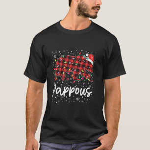 Pappous Bear Red Plaid Christmas Pajama Merry Xmas T-Shirt