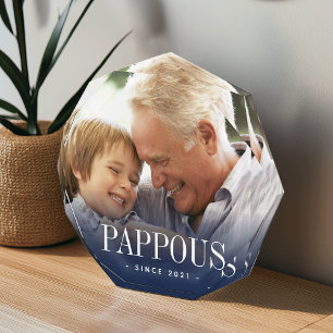Pappous Grandpa Year Established Photo Block