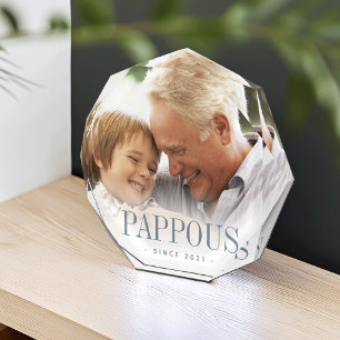 Pappous Grandpa Year Established Photo Block