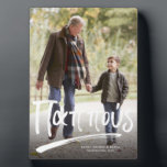 Pappous Greek grandfather one photo Plaque<br><div class="desc">A fun and thoughtful gift for your Greek grandfather - a photo easel with your image and the word "Pappous" (also known as "Papou") in a Greek brush lettering. Also includes room for personalised text. Makes a great Christmas gift from the grandkids but also great for Father's Day and birthday...</div>