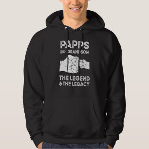 Papps And Grandson The Legend And Legacy Grandpa M Hoodie