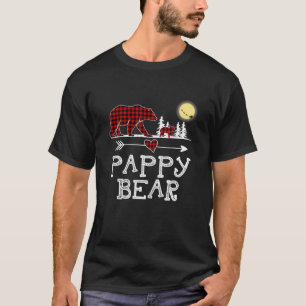 Pappy Bear Christmas Pajama Red Plaid Buffalo T-Shirt