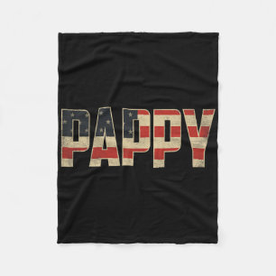 Pappy Bold Patriotic American Flag Father’s Day Pa Fleece Blanket