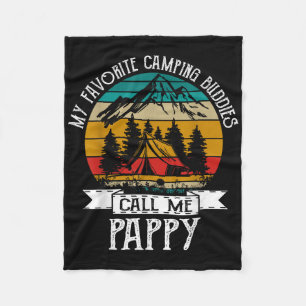 Pappy Camper My Favourite Camping Buddies Call Me Fleece Blanket