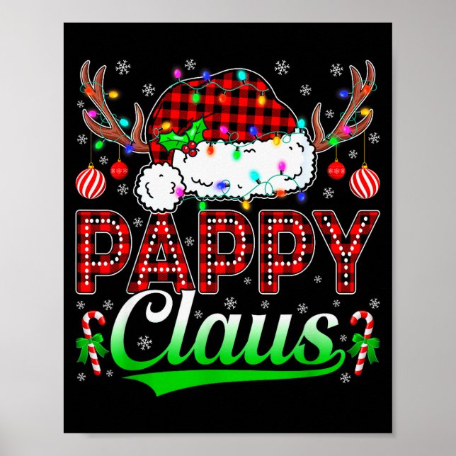 Pappy Claus Christmas Lights Matching Family Xmas  Poster (Front)